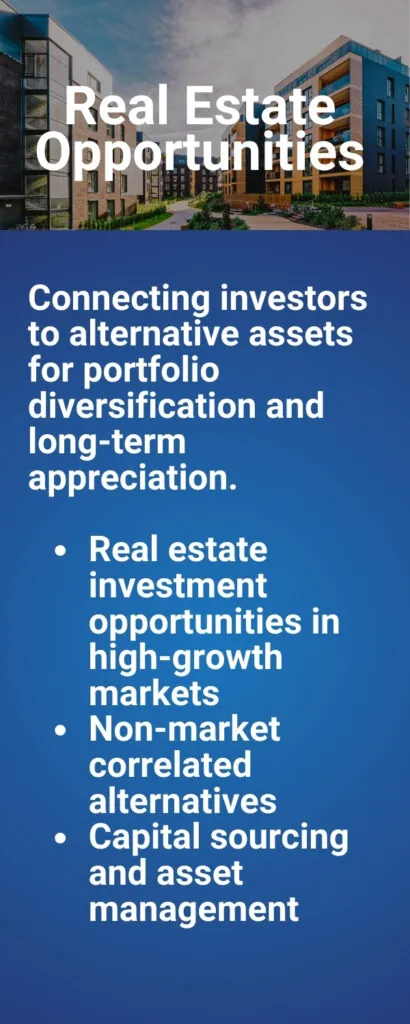 Luxury apartment buildings representing high-growth real estate investment opportunities.